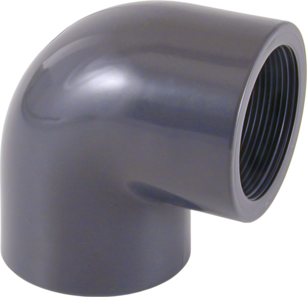 PVC Winkel 90 Grad D 50 mm auf 1 1/2 Zoll IG