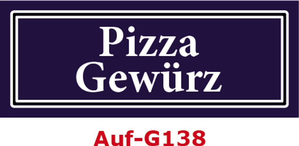 50 Stück Gewürzaufkleber Pizza Gewürz 40x16mm Gewürzetiketten Sticker Lebensmittel (Auf-G138)