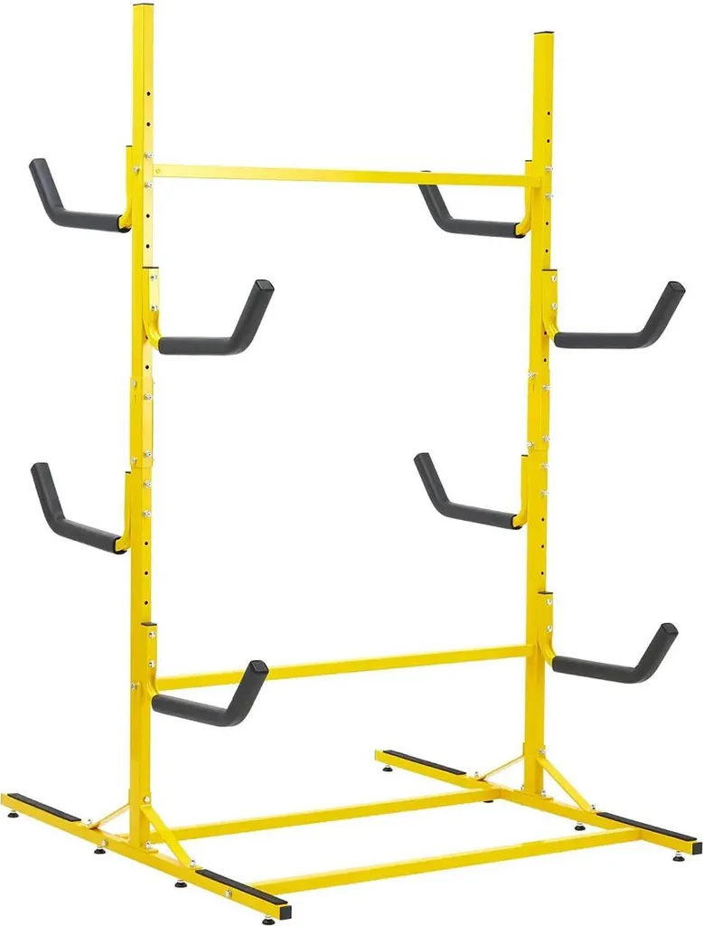 Rangement Kayak et SUP pour Garage - Support Autoportant Jaune Acier