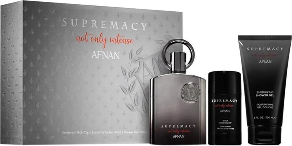 Afnan Supremacy Not Only Intense Eau De Parfum 100ml Spray Gel De Baño 100ml Desodorante Stick 75ml