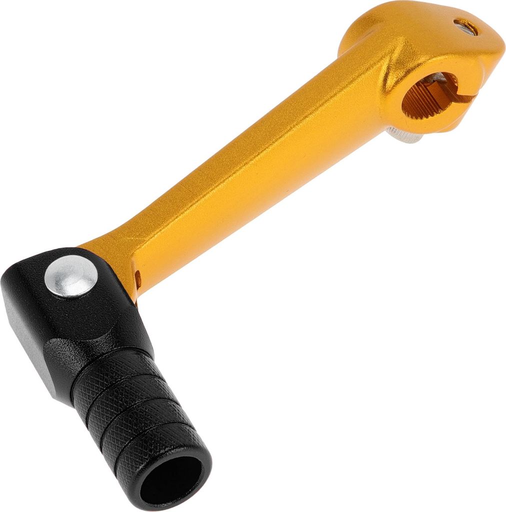 Faltbarer Motorrad-Schalthebel für Bosuer M5 Aluminiumlegierung Pedal-Schalthebelarm Goldfarbener Hebel Schwarzer Kopf