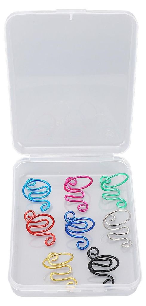 8-teiliges Häkelring-Set für Links- und Rechtshänder, verstellbar, inklusive Aufbewahrungsbox