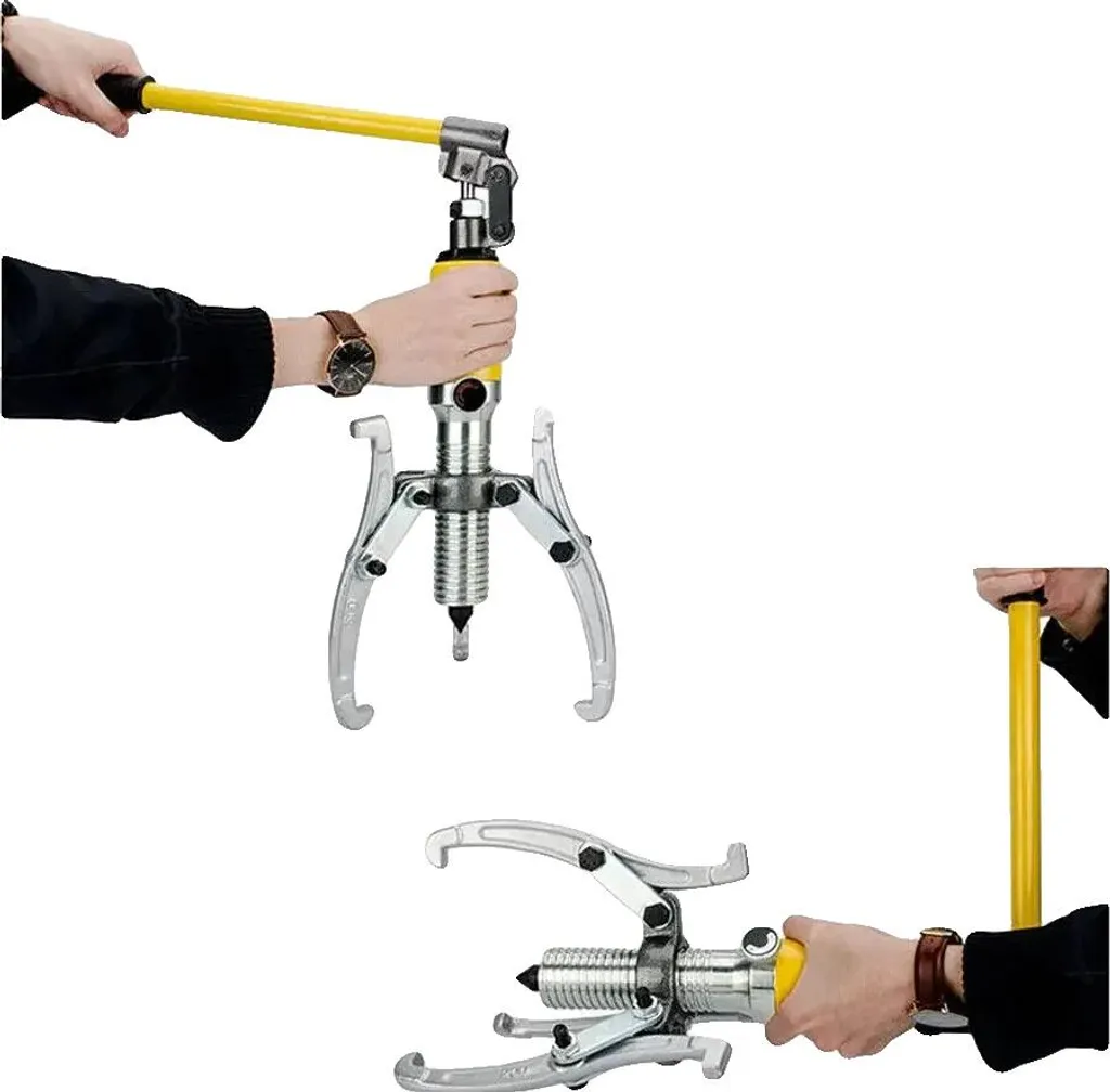 Extracteur hydraulique monobloc 20 tonnes jaune - Conception 3 bras
