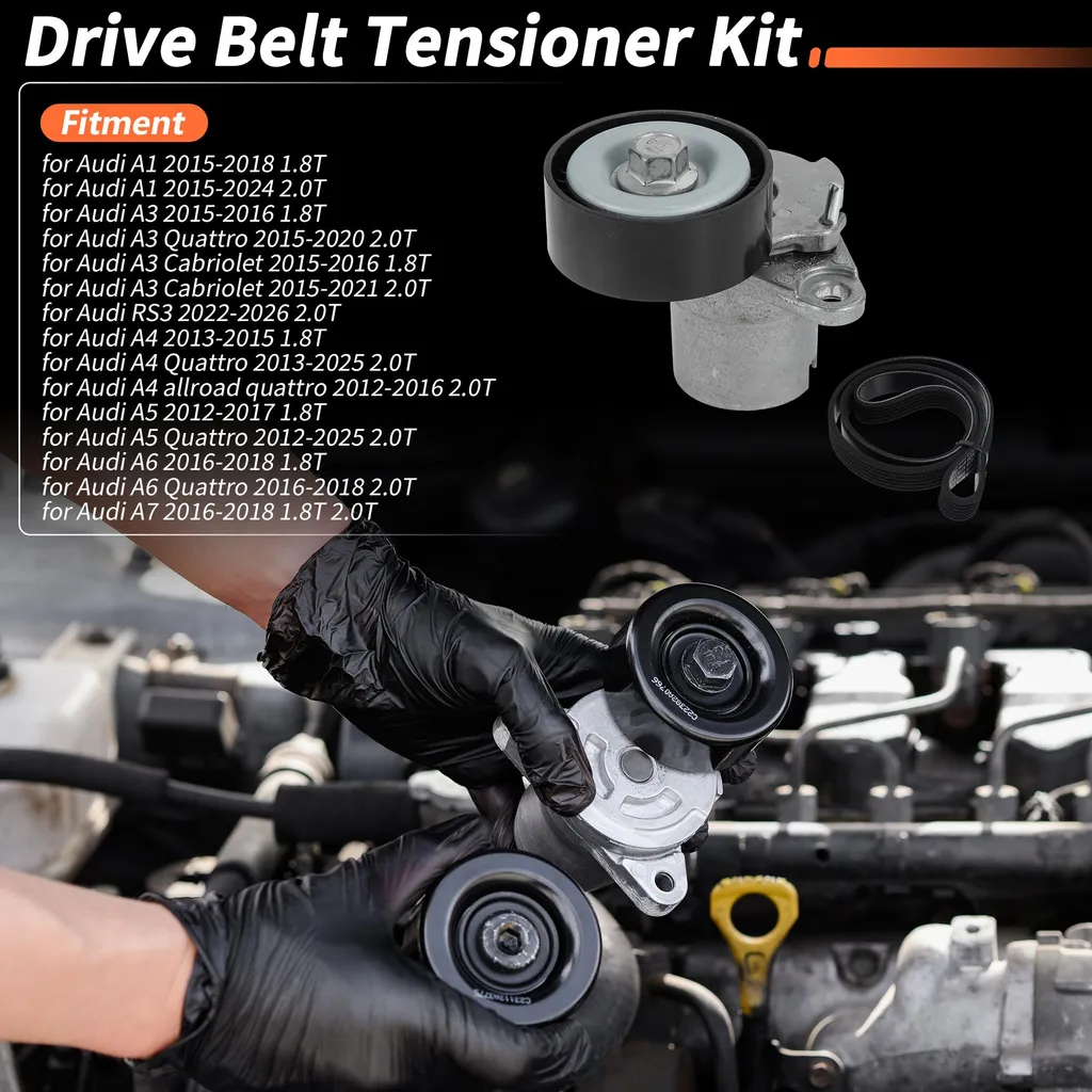 Kit de Courroie d'Accessoire avec Tendeur pour Audi A1 1.8T 06L903133D