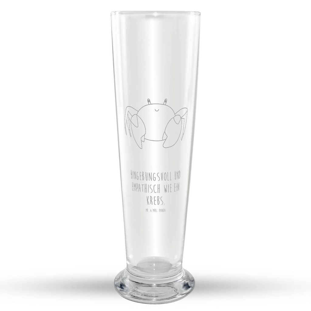 Mr. & Mrs. Panda Weißbierglas Sternzeichen Krebs - Transparent - Geschenk, Meerestier, Horoskop, Weizenbier Glas, Bierglas, Meer, Mr Mrs Weizengla...