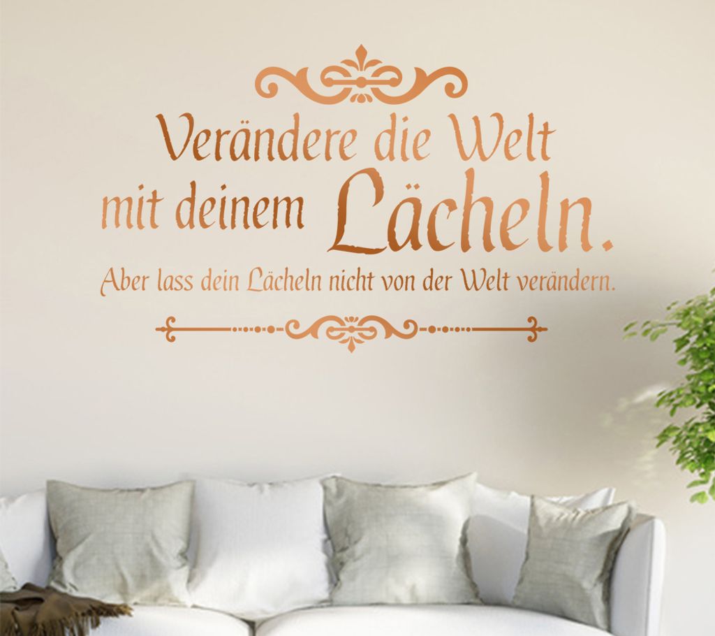 Verändere die Welt... Wandtattoo in 6 Größen - Wandaufkleber Wall Sticker - Dekoration, Küche, Wohnzimmer, Schlafzimmer, Badezimmer