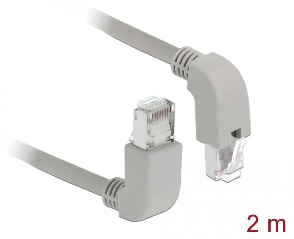 Câble Réseau pour Espace Réduit RJ45 Cat.5e SF/UTP 2m Connecteur Angle