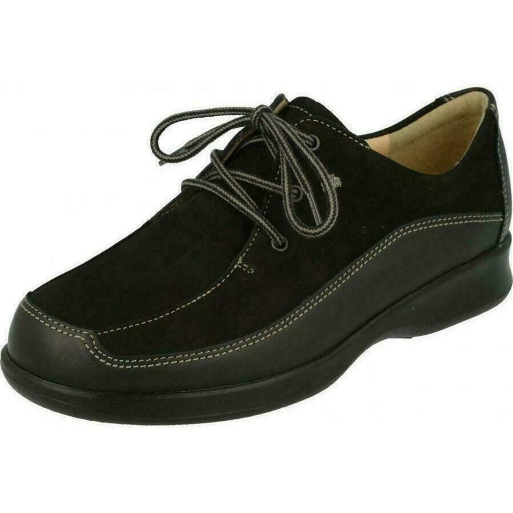 Bequemer Schnürer Finn Comfort Acapulco, Damen, Schwarz, Leder, NEU - Damenschuhe Sneaker, Schwarz