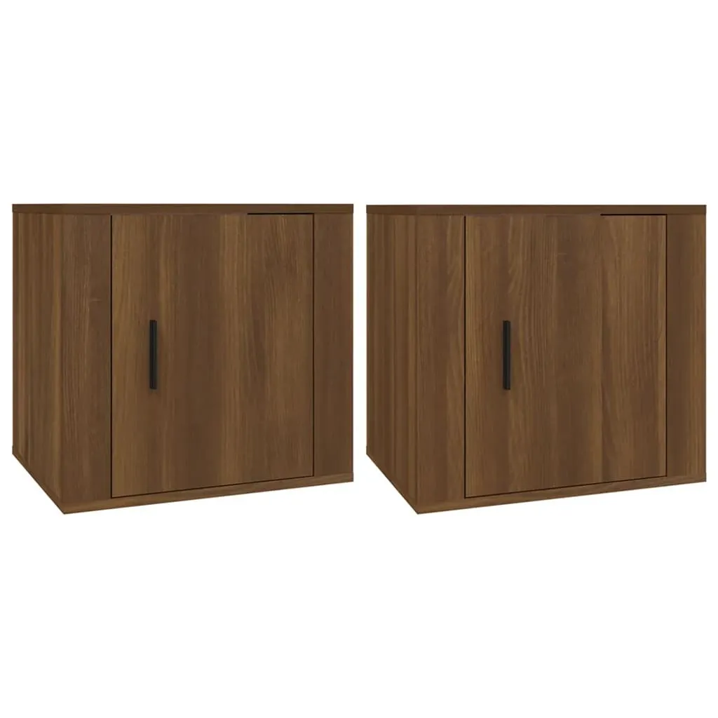 Tables de nuit pour chambre à coucher chêne brun 50 cm lot de 2 unités