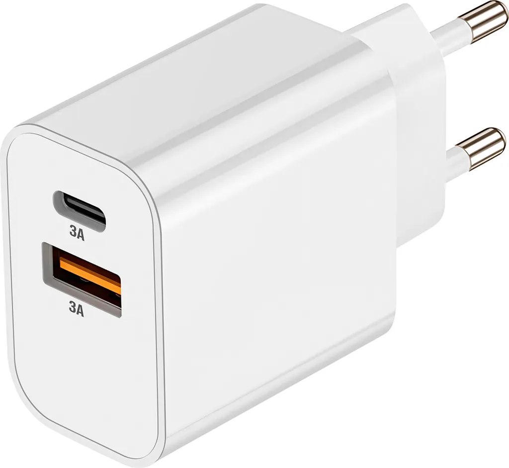 Caricatore Doppia Porta Akashi 15W - USB-C e USB per Tutta la Famiglia