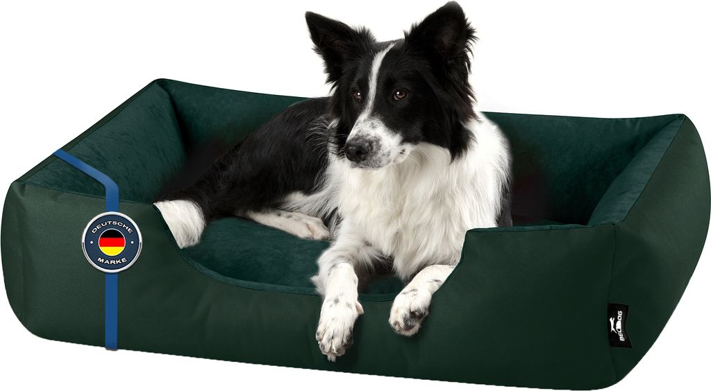 BedDog Hundebett ZARA,(XL) ca. 100x85x23cm,BOTTLE-GREEN (dunkelgrün)