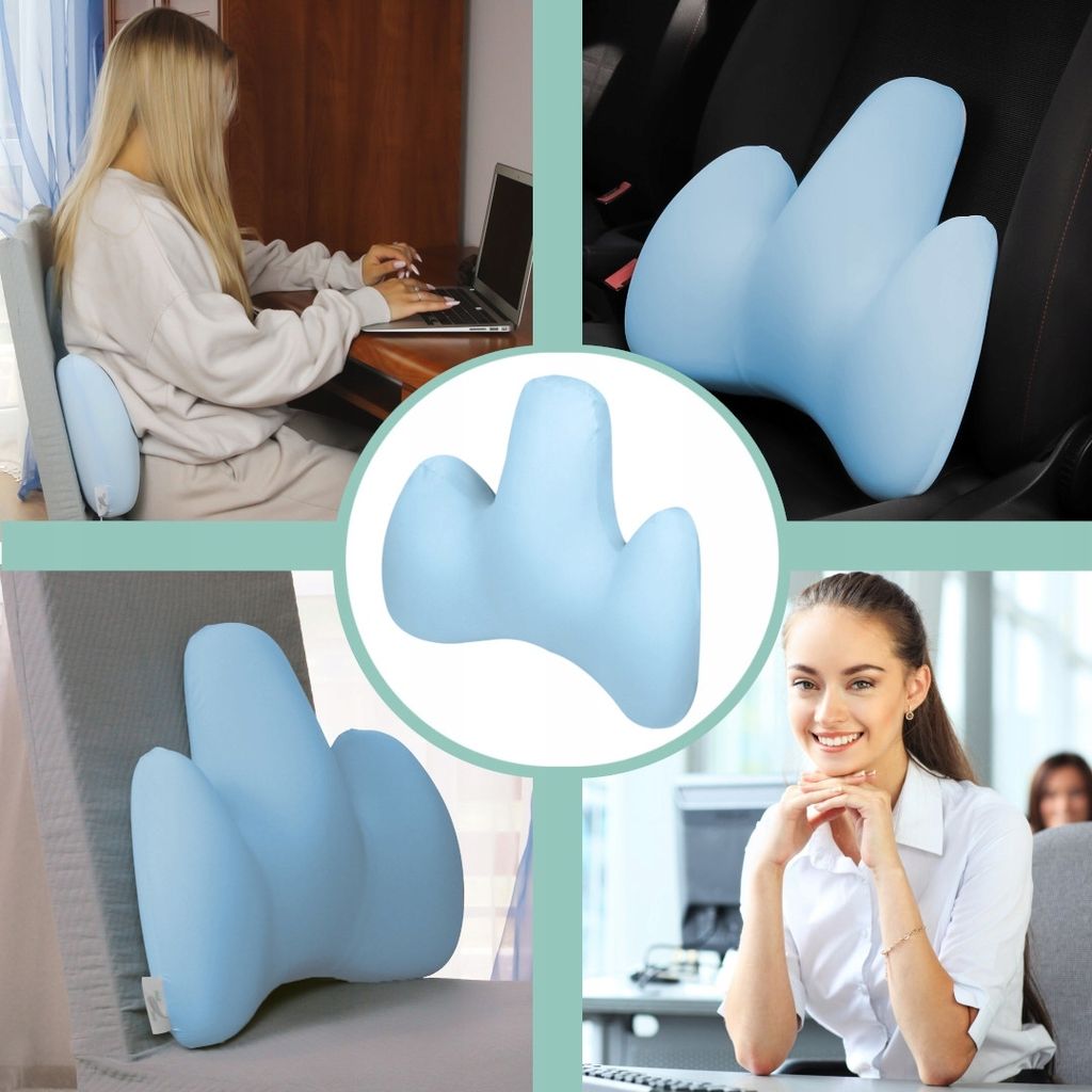 Poduszka Lędźwiowa Niebieska Do Samochodu Fotel Sofa Zdjęcie produktu 8