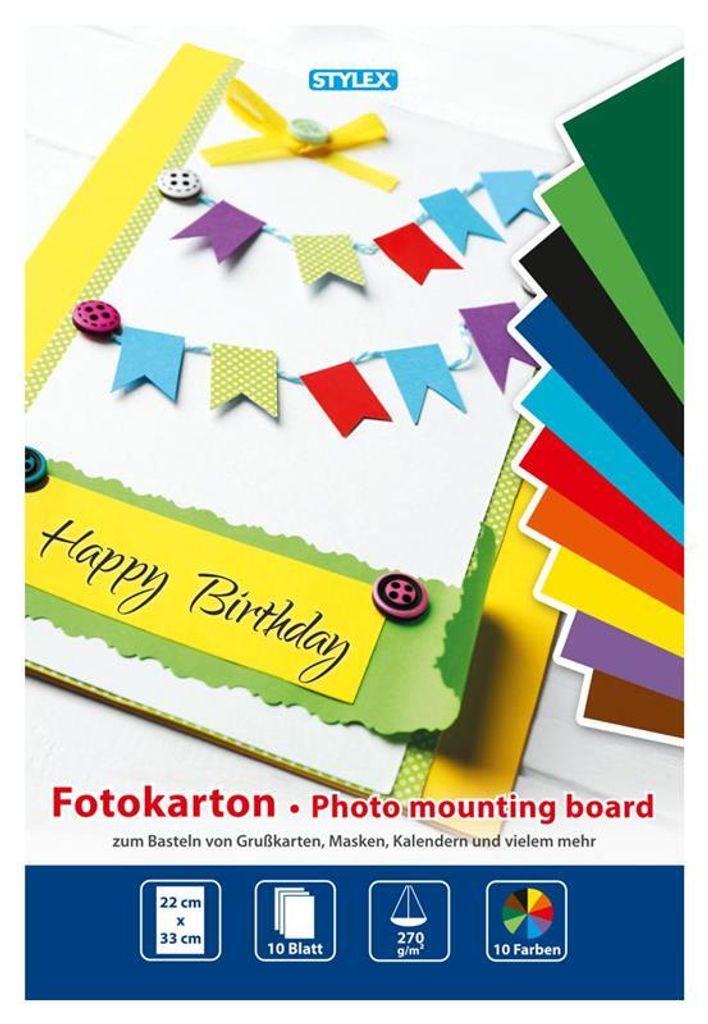 Fotokarton-Block 22 x 33cm - 1 Block (10 Bögen) Produktbild 