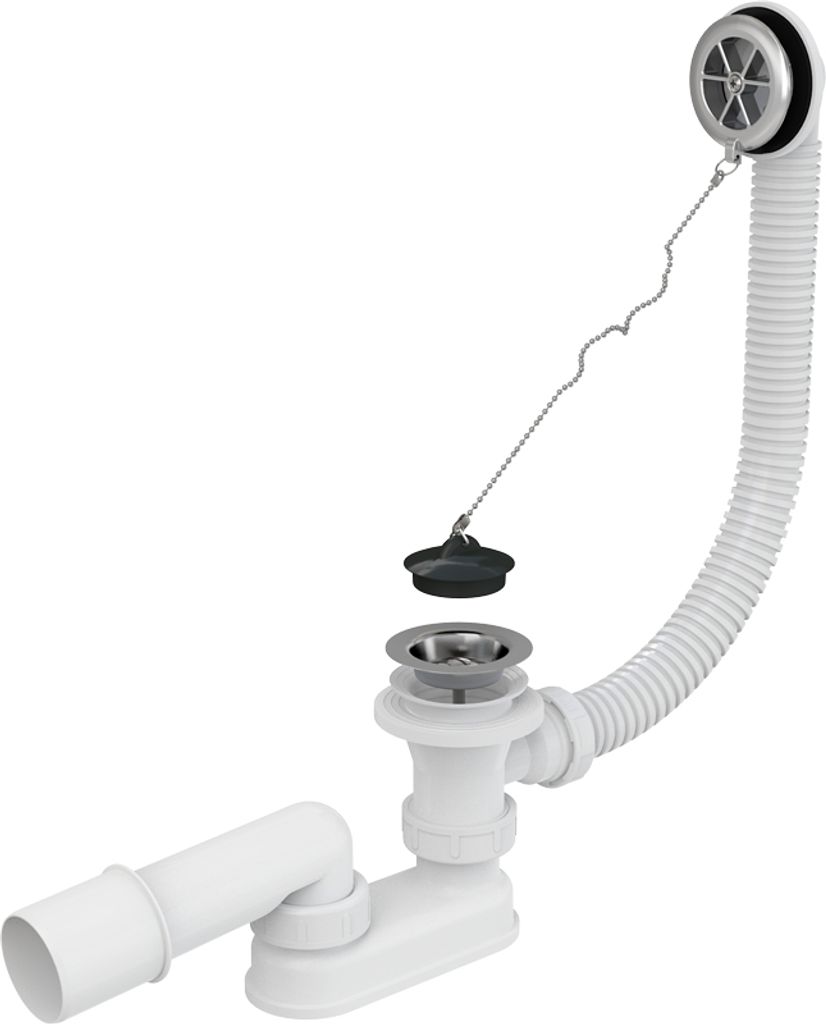 Badewannensiphon Alcadrain A501 chrom ø 52 mm Produktbild 