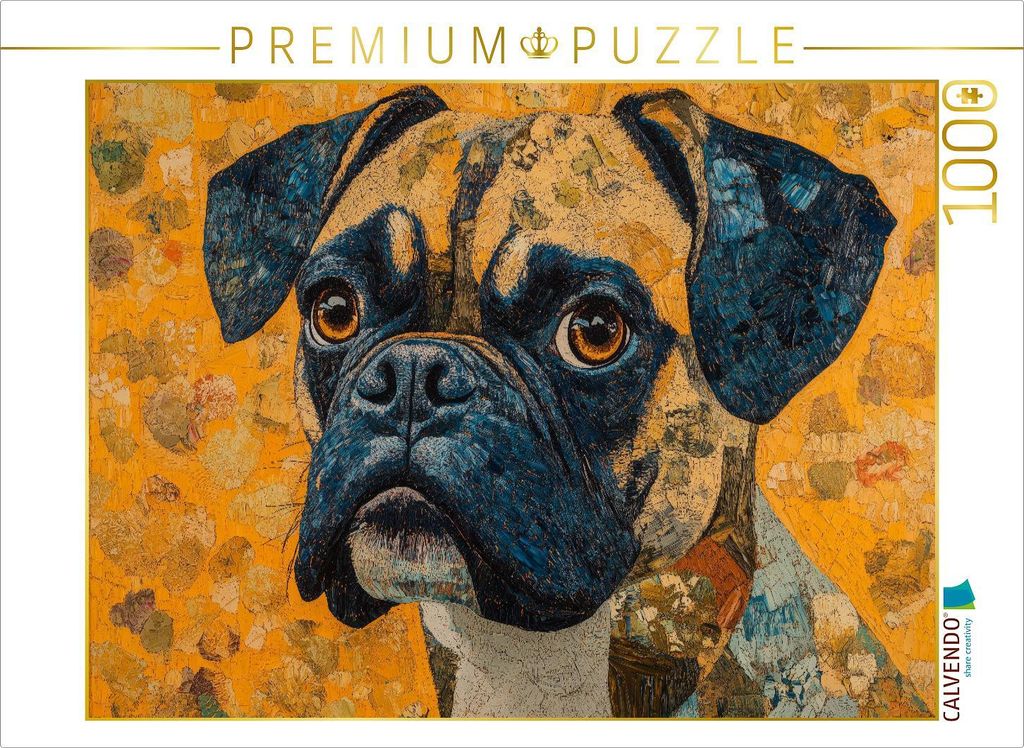 CALVENDO Puzzle Goldiger Boxer | 1000 Teile Lege-Größe 64x48cm Foto-Puzzle für glückliche Stunden