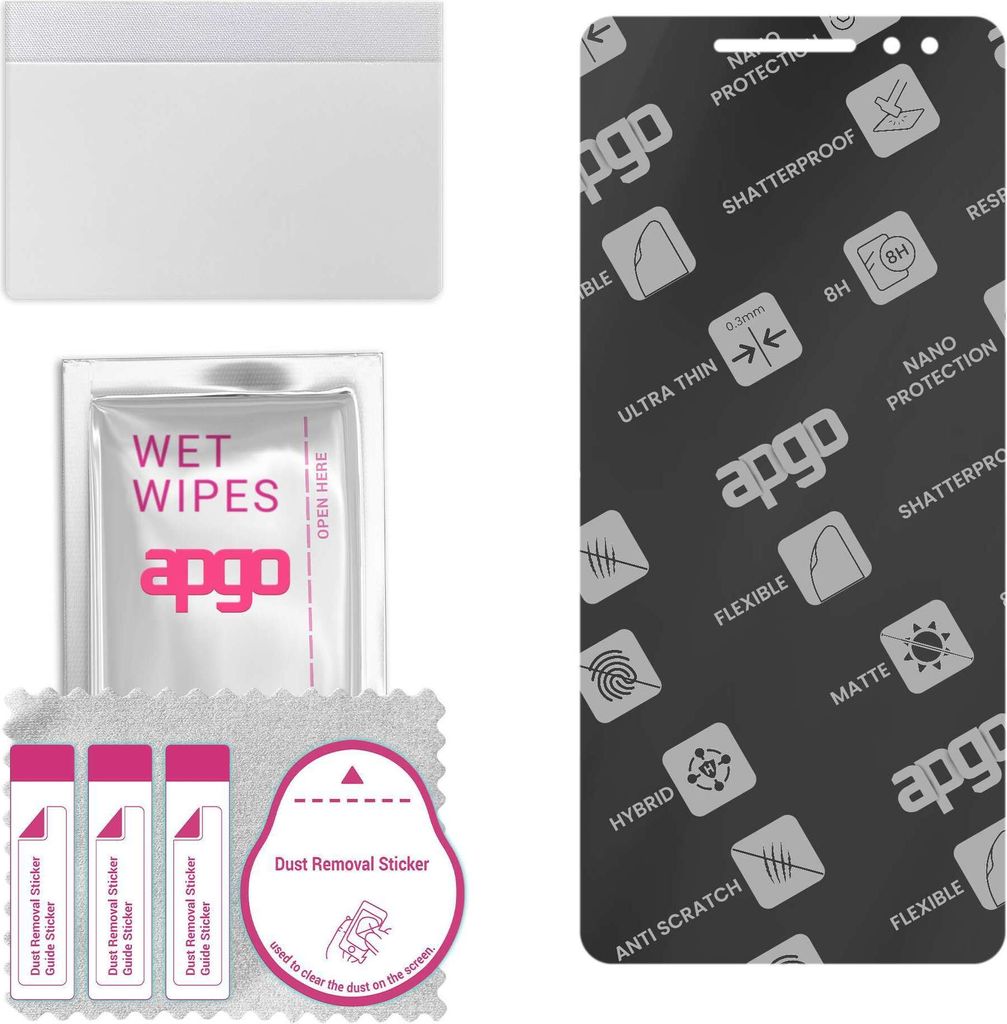 apgo Hybrid Schutzglas, Matt, kompatibel mit Blackview Max 1, Flexible Nano Glass, toller Ersatz für Hartglas, kratzfester Displayschutzglas, Disp...