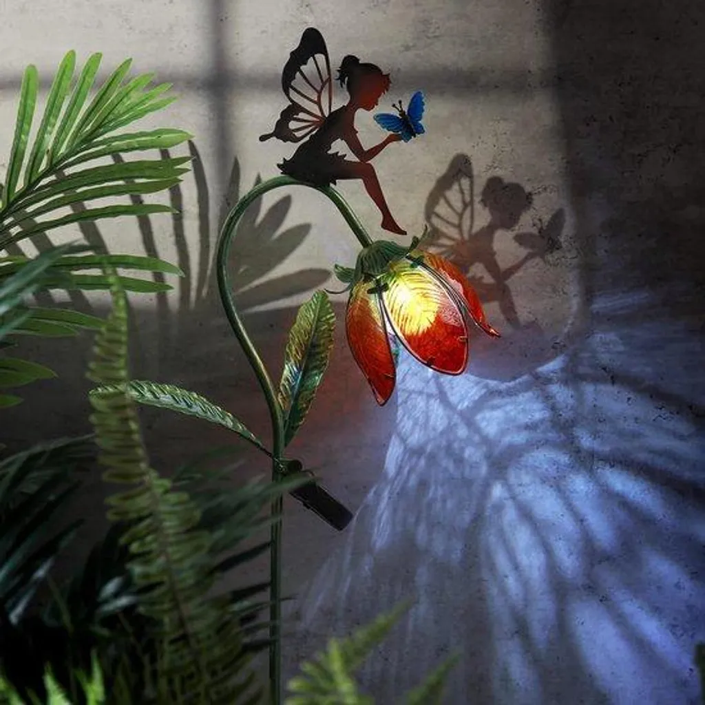 Décoration d'extérieur en métal et verre 42" - Ornement multicolore