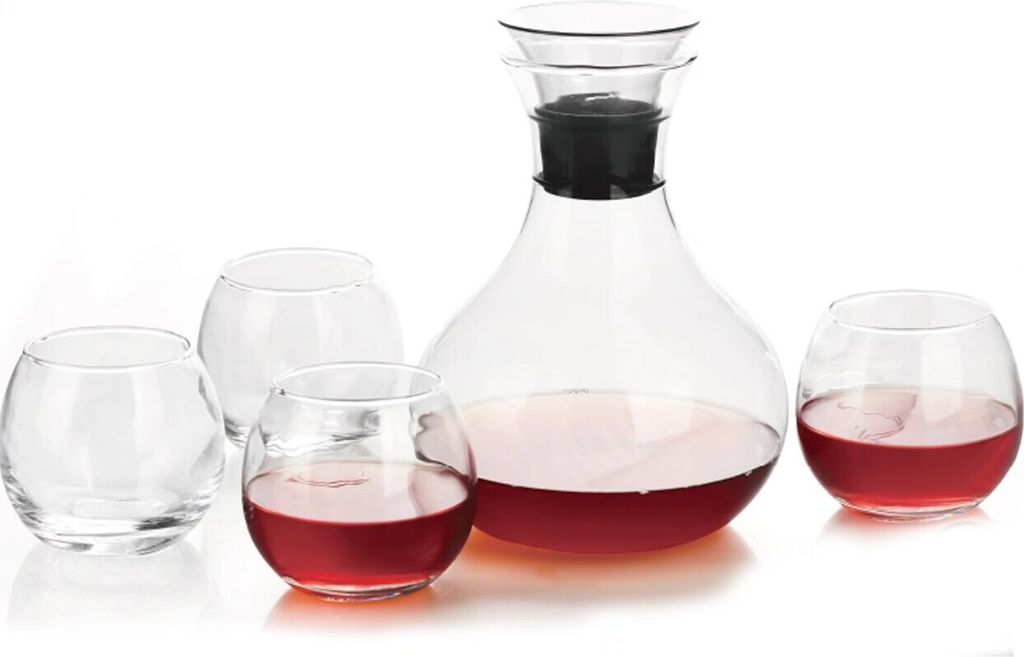 1,6 Liter Krug Karaffe 4 Gläser je 335ml Glas Trinkgläser Limonade Wasser 5 tlg Set