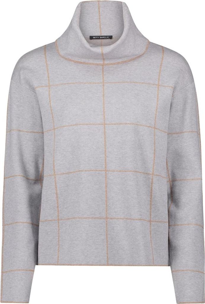 Strickpullover Kurz 1/1 Arm 9973 Patch Grey/Beige Größe 44