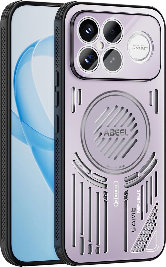 Magnetische Hülle für Xiaomi Poco F8 Ultra/Redmi K90 Pro Max mit Linsenabdeckung, Aluminium Stoßfestes Schutzhülle mit Wärmeableitung Lila