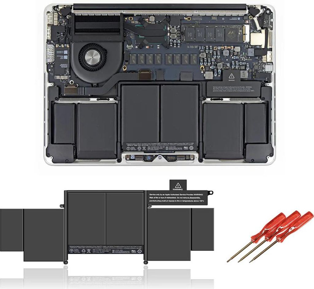 TRADEBIT Akku Ersatz kompatibel für Apple Macbook Pro 13 2015 A1493 - Li-Ion - 6330 mAh - A1582