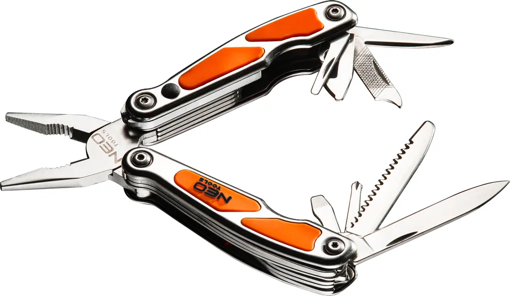 Mini Strumento Multiuso NEO TOOLS LED 10 in 1 - Alluminio & Acciaio