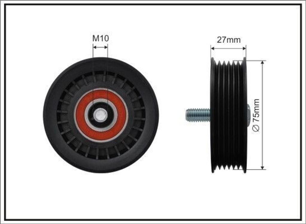 CAFFARO 500522 Umlenkrolle Keilrippenriemen 75mm