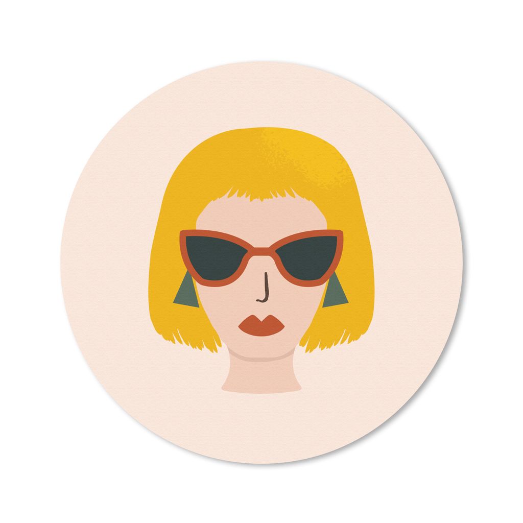 MuchoWow Mauspad Mousepad Frau - Sommer - Sonnenbrille 50x50 cm - Mousepads - Maus Mat - Pad - Mausunterlage - Vinyl