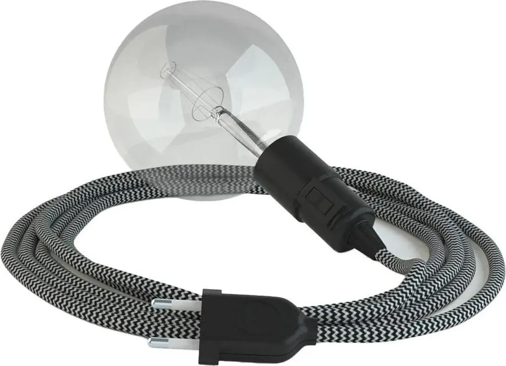 Suspension 5m Rz04 Zigzag Noire : solution pour plafond haut et grand