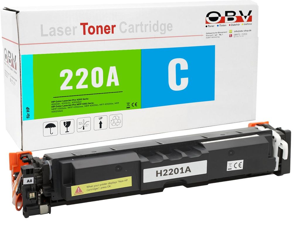 HP 220X kompatibler Toner Cyan - 4202dn 4202dw 4202dwe MFP Produktbild 