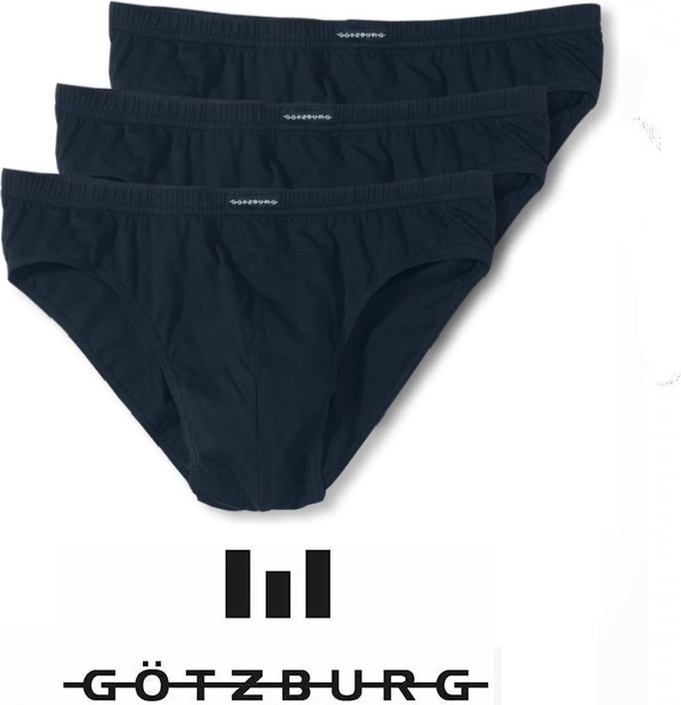 Męskie slipy Gotzburg (pakiet 3 szt.), czarne Zdjęcie produktu 