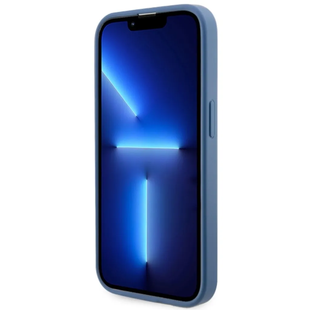 Guess Guhmp14Lp4Rpsb Custodia rigida per Iphone 14 Pro 6.1 Niebieski/Blu 4G con strisce stampate Magsafe - 5