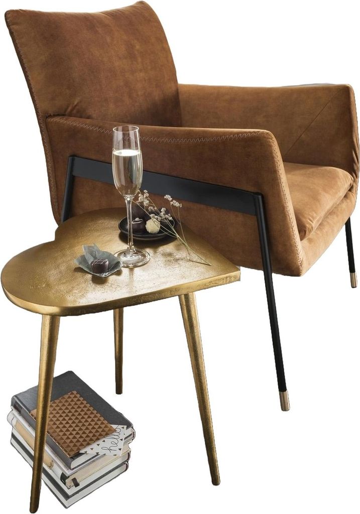 Beistelltisch 41 x 43 x 46 cm Herzform vintage-gold