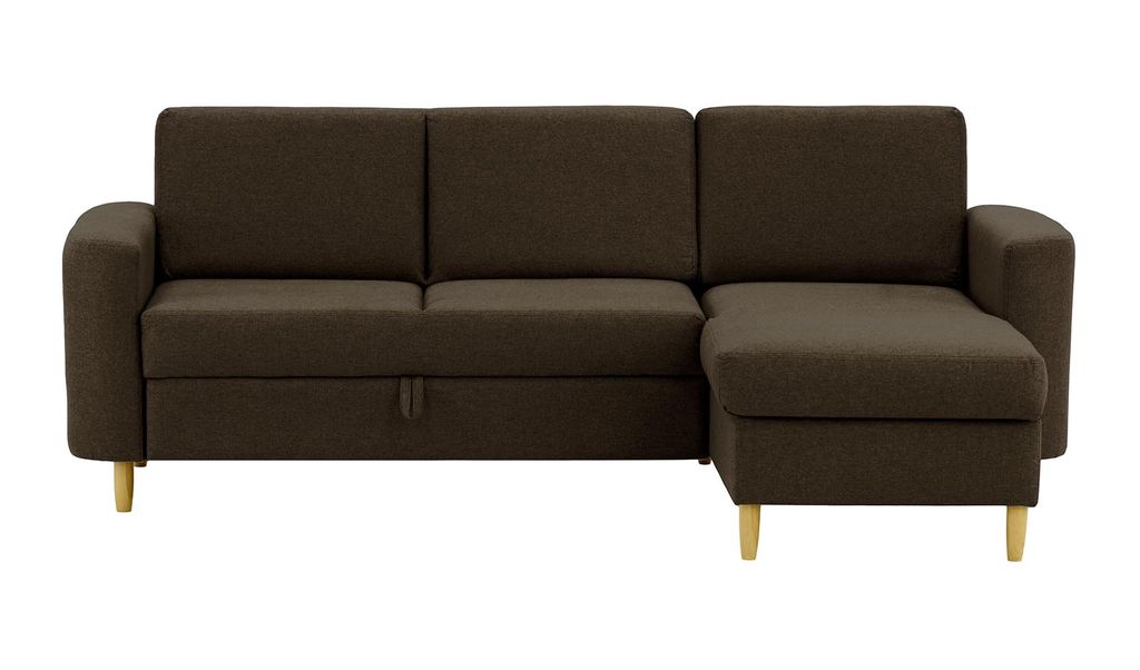 SLF24 - Ecksofa mit Schlaffunktion und Bettkasten Elegance - Braun - Baku 12