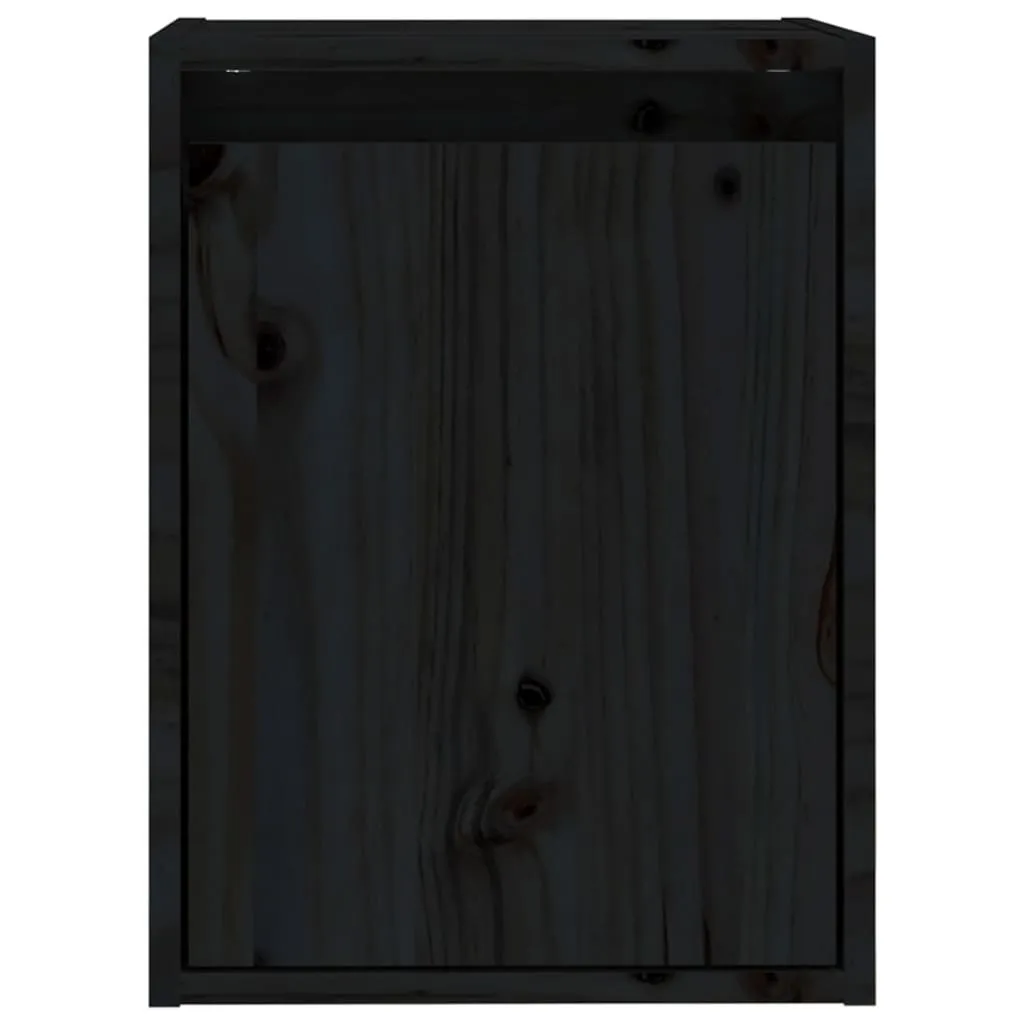 vidaXL Coppia Armadi Pensili Neri in Legno Massello 30x30x40 cm - 7