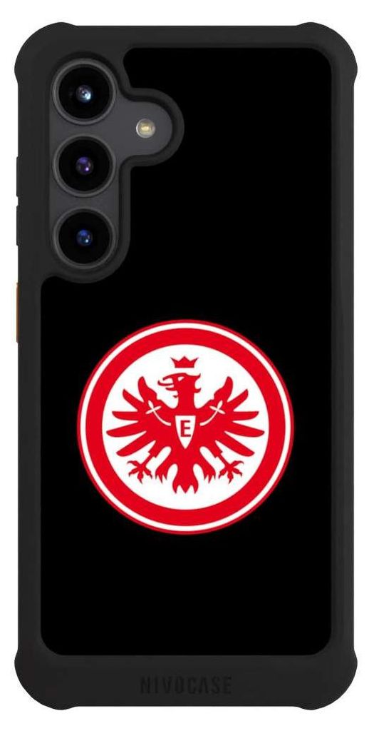 NIVOCASE Hülle für Samsung Galaxy S24 Stoßfeste Handyhülle NIVOmax Case Schwarz Adler Eintracht Frankfurt SGE