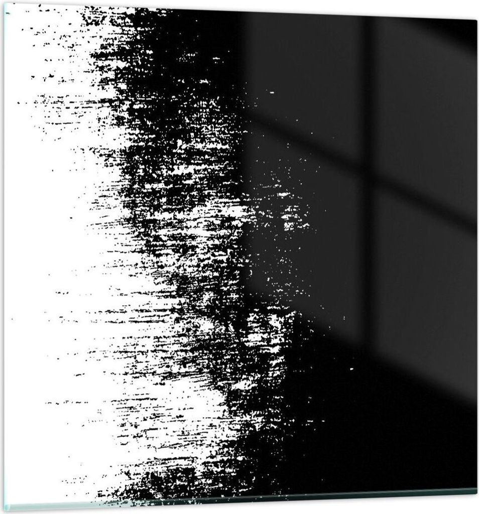 Bilder auf glas - Einteilig - Abstraktion dunkel schwarz und weiß - 50x50cm - Glasbilder - Wandbilder - Bilder - Wanddekoration aus Glas - Glas Bi...