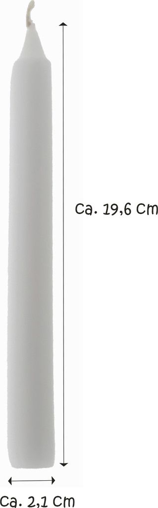 Lot De 4 Bougies Rustiques Blanches à Tige - 30cm - 20 Heures Combustion - Décoration Table Dîner