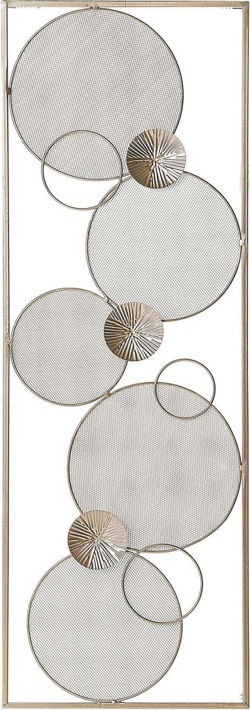 BELIANI Wanddekoration Gold 31 x 90 cm Metall Kreisform Kombination Rechteckig Modernes Design Wohnzimmer Flur