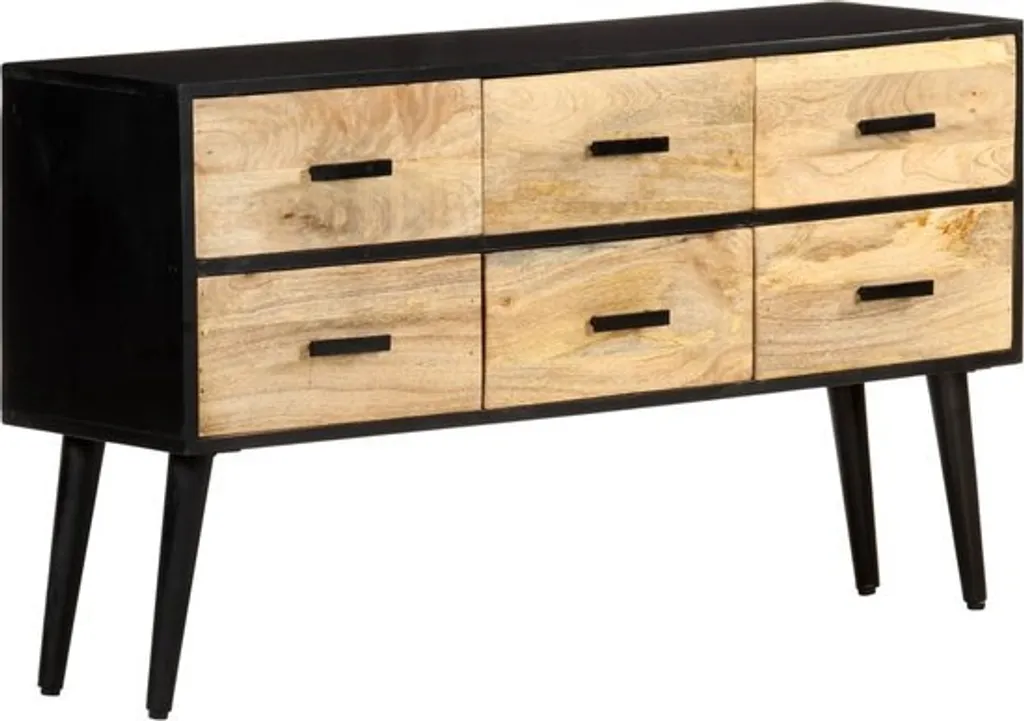 vidaXL Buffet en bois de manguier massif avec 6 tiroirs 110x33x64 cm