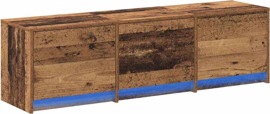 vidaXL TV Schrank mit LEDs Altholz 140 x 34 x 40 cm Holzwerkstoff