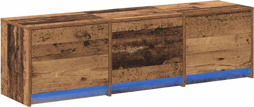 SYFAX™ Mobile TV 140cm Legno Vecchio con LED: Stile Vintage per Soggiorno