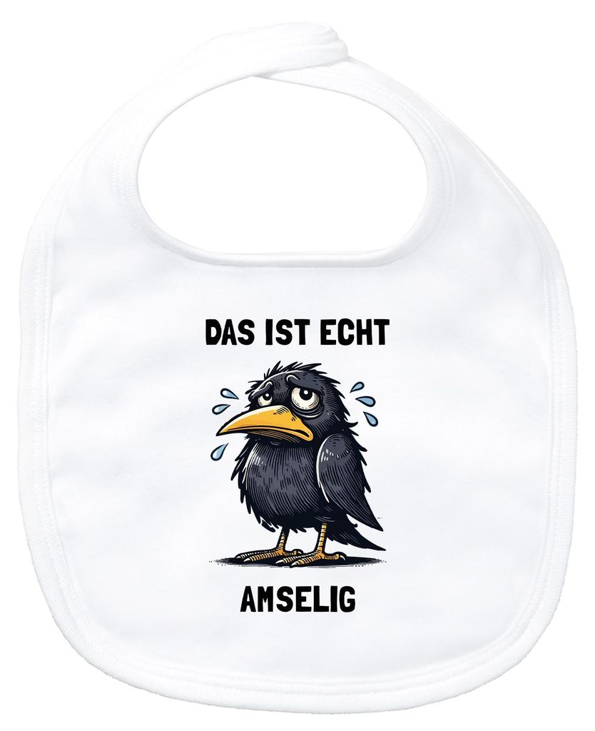 Huuraa Baby Lätzchen Das ist echt Amselig Amsel Meme White Klettverschluss Baumwolle Latz Geschenkidee