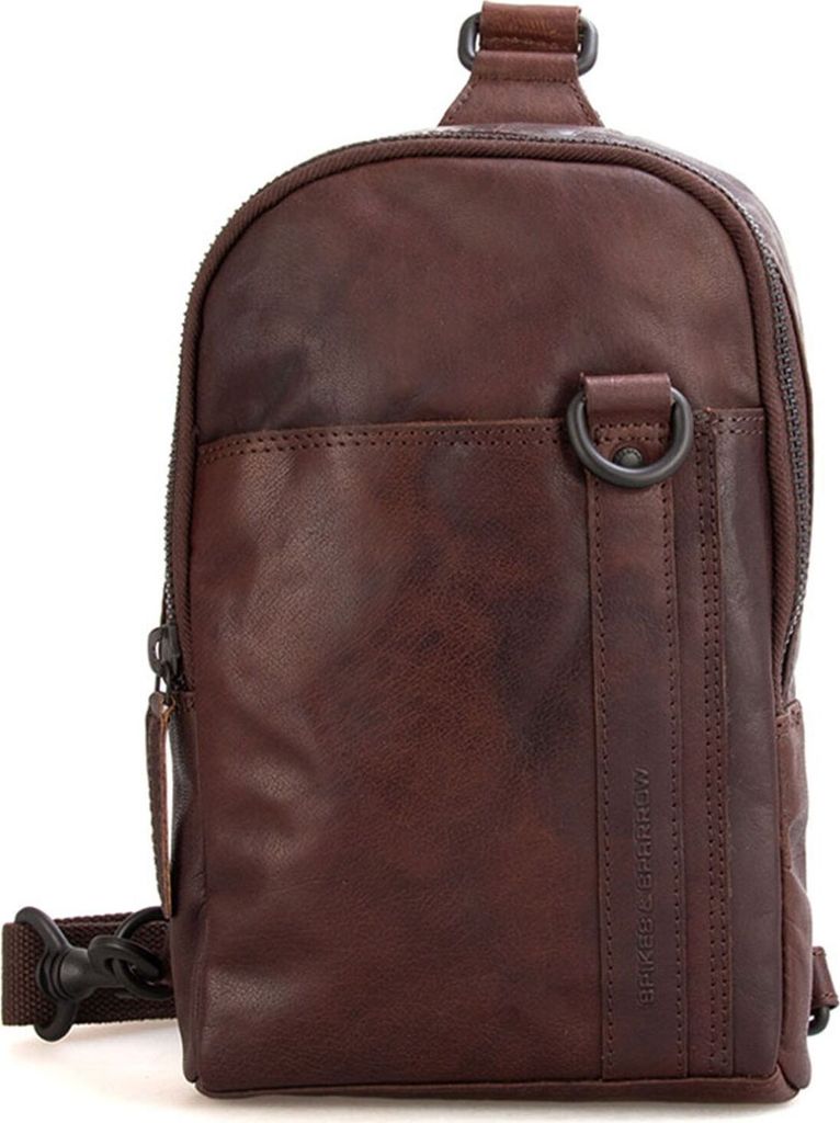 SPIKES & SPARROW Leder Sling Bag Umhängetasche Bronco Slingbag Dark Brown dunkelbraun