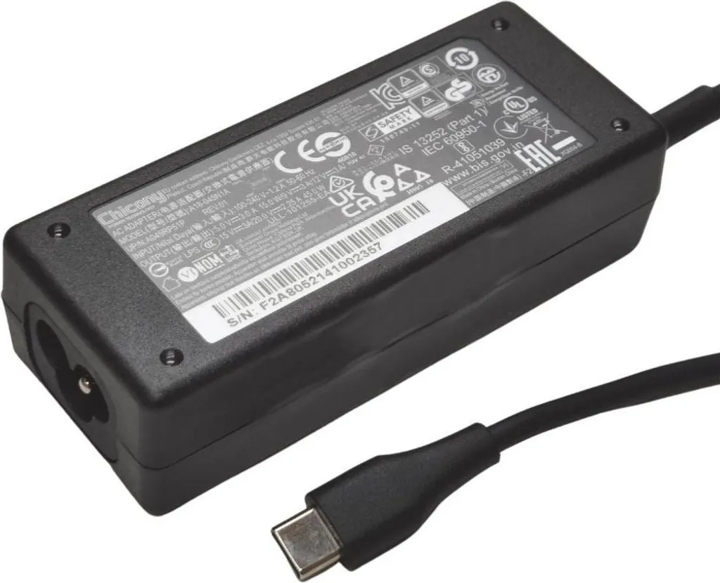Adaptateur Acer Delta 45W USB-C ultra compact avec sécurité intégrée