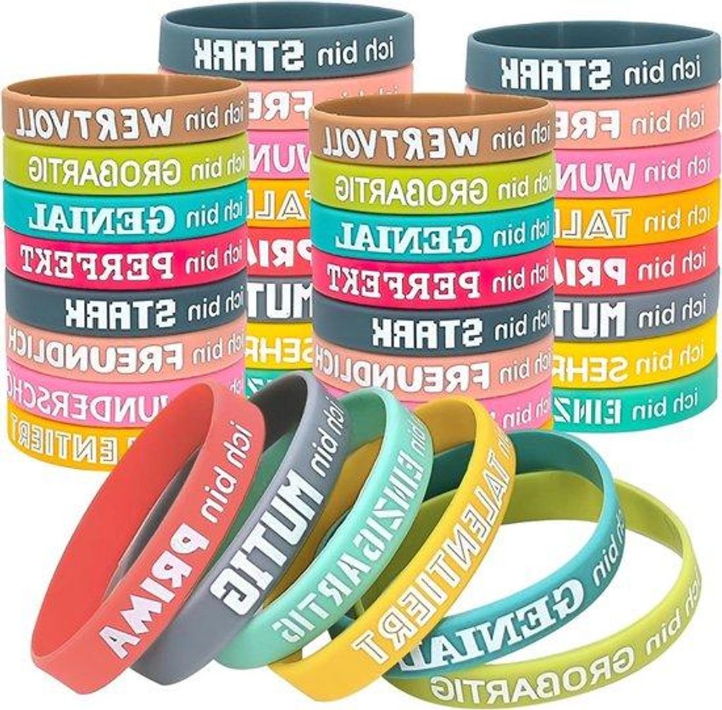 Motiverende Armbandset - 36 Stück - Inspirierende Sprüche - Mutterhelden Geschenke - Kinder, Jugendliche, Schüler, Kollegen