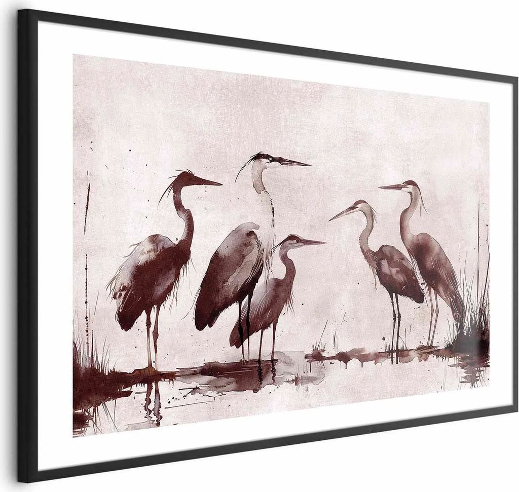 Posterpapier Poster - Herons Painted in Ink 90x60 cm Tiere g-C-10146-ao-a