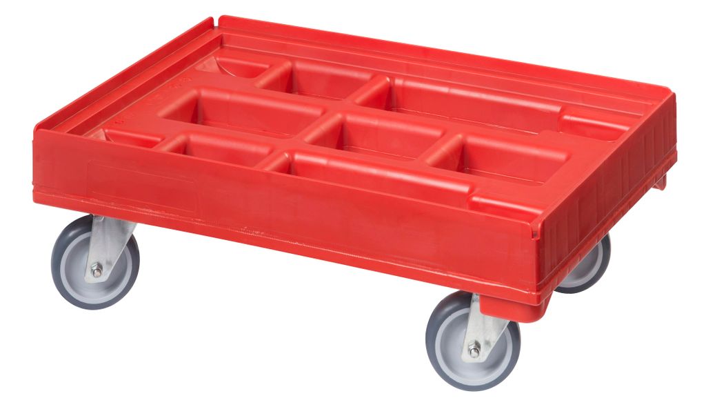 Hygienetransportroller - Typ B - 4 Lenkrollen : rot Farbe: rot