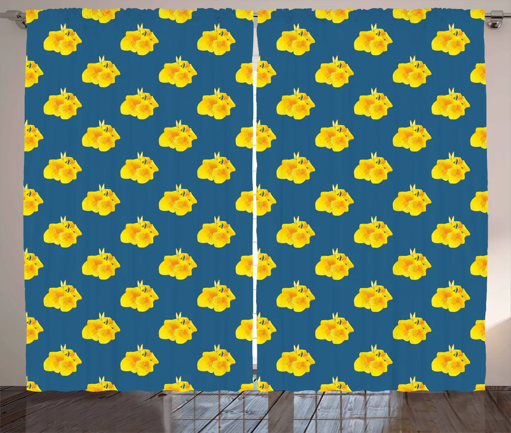 Tenda Gialla e Blu ABAKUHAUS 280x175 | Stile Rustico Canna Lily Nuova