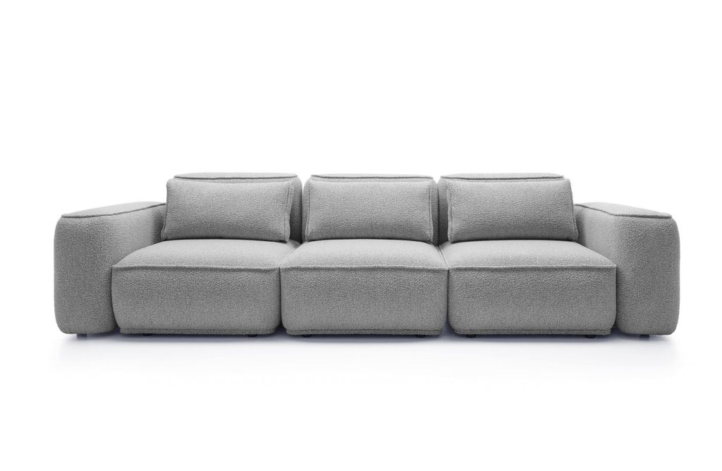 Große modulare Sofa 3-Sitzer Bouclé Stoff Loop 16 - Buffalo–Komfort Couch für Wohnzimmer modern